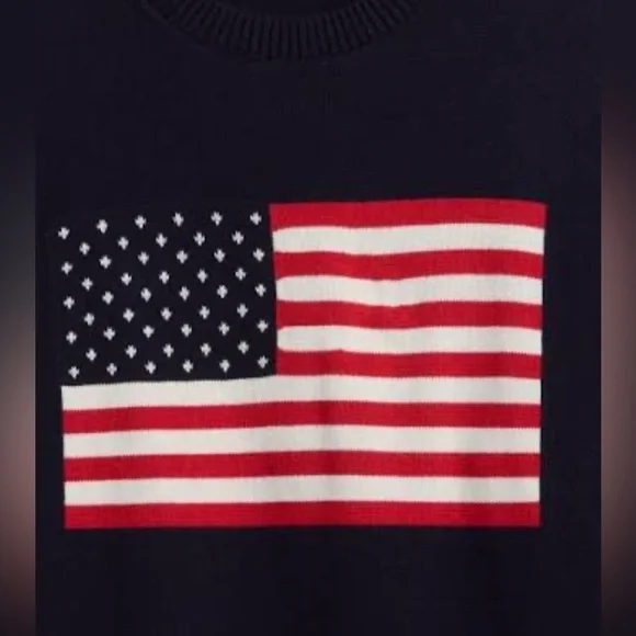 Gap Americana Intarsia Roll-Neck American Flag Oversized Sweater NWT XS USA - Picture 3 of 3